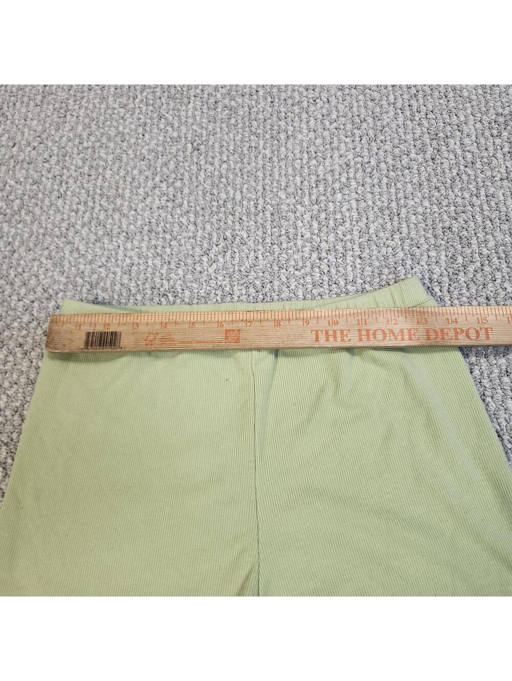 White Fox Light Green Ribbed Biker Shorts Size L - Picture 2 of 8